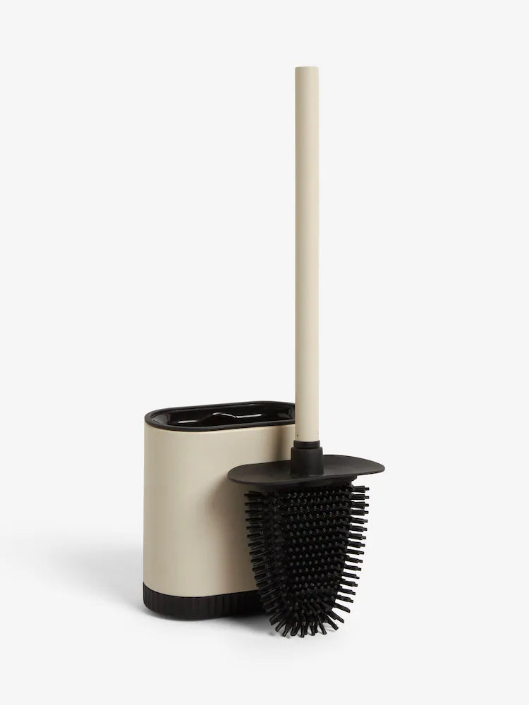 TabDeeli Cream Natural Slimline Silicone Toilet Brush