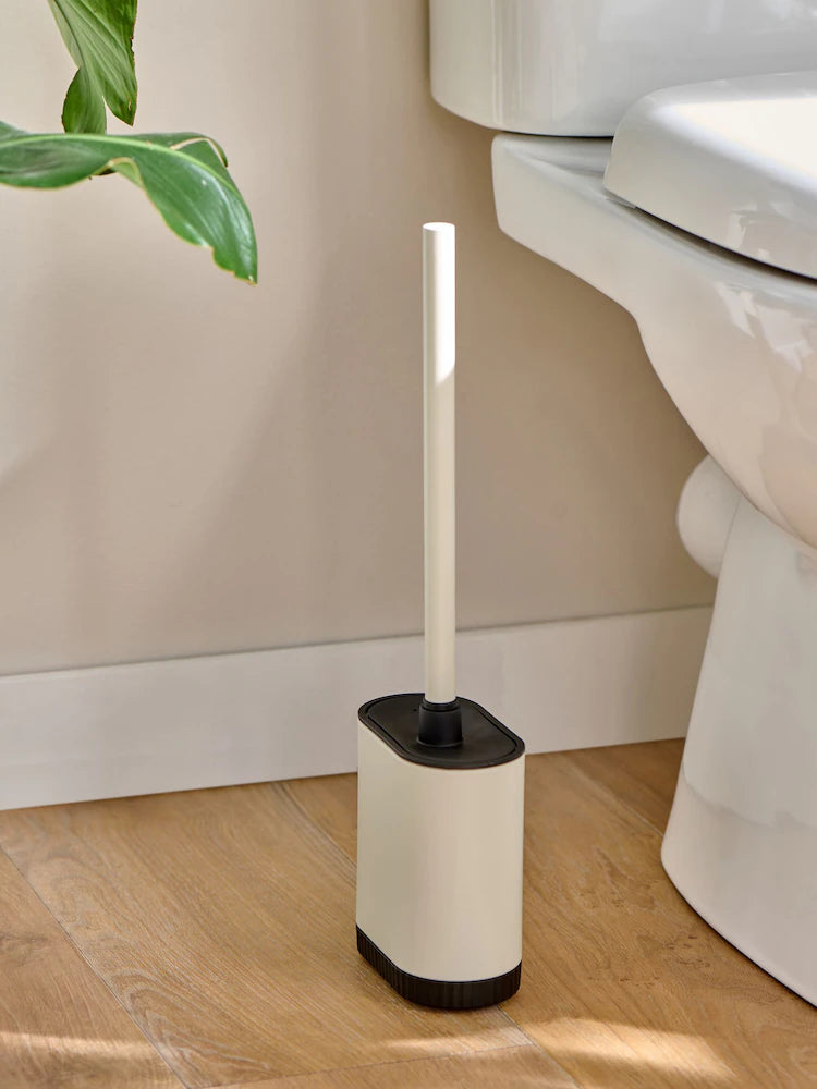 TabDeeli Cream Natural Slimline Silicone Toilet Brush